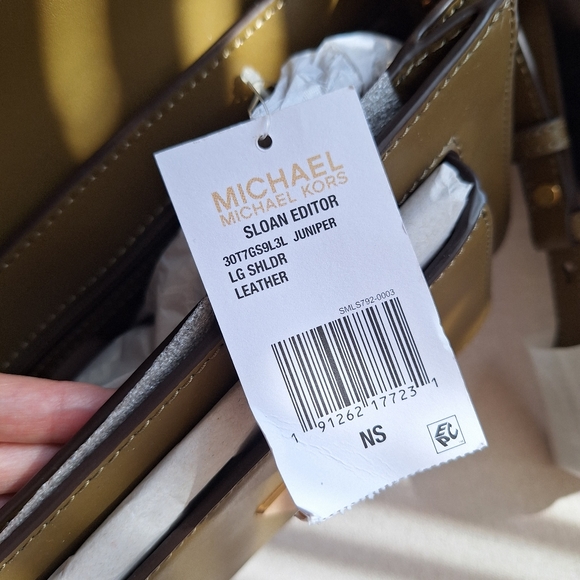 NWT Michael Michael Kors Sloan Editor Shoulder Bag Juniper Two Shoulder Strap - Picture 7 of 8